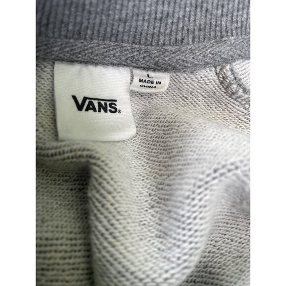 Vans Womens Gray Crewneck Sweatshirt With "I ❤️ My Vans" Sleeve Tape Design Size - Picture 6 of 6